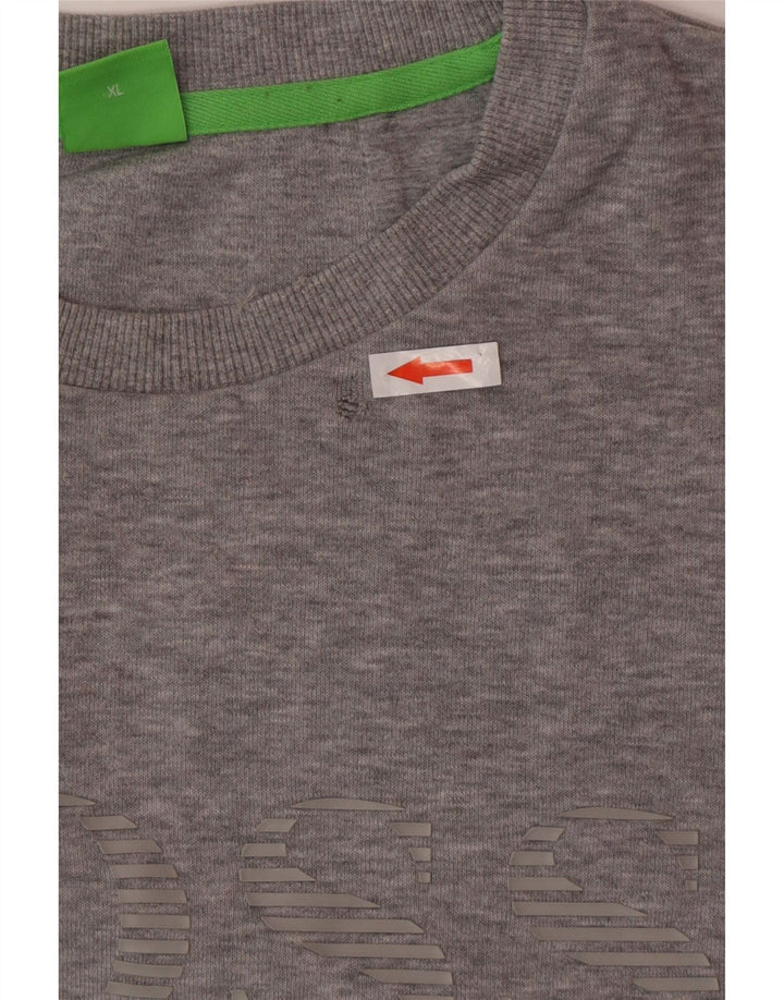 Hugo Boss Herren-Sweatshirt mit Grafik, XL, graue Baumwolle