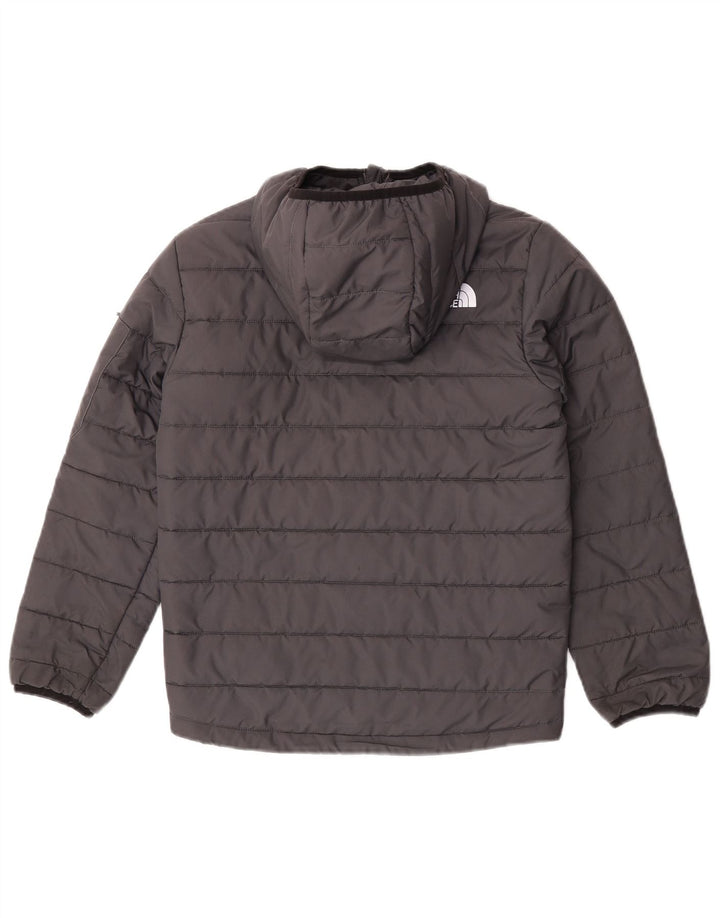 The North Face Wattierte Jacke mit Kapuze für Jungen, 11–12 Jahre, Größe L, Grau, Polyester