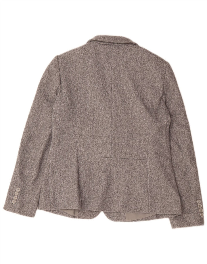 Marks & Spencer Damen-Blazerjacke mit 2 Knöpfen, UK 12, Mittelgrau, Polyester