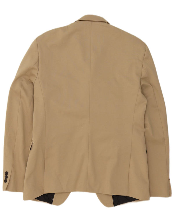 Zara Herren-Blazer mit 1 Knopf, EU 50, mittelbeigefarbenes Polyester
