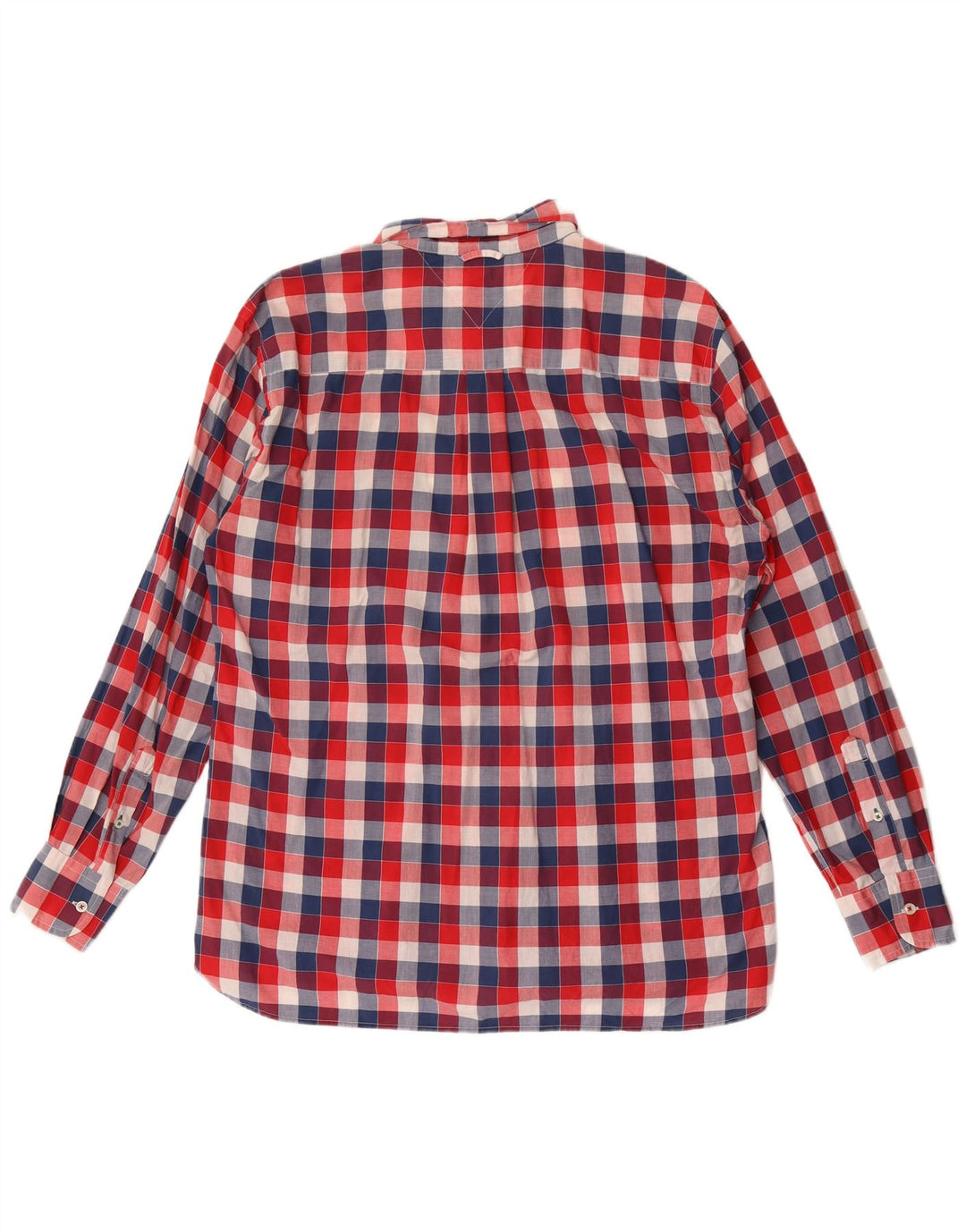 Tommy Hilfiger Mens Custom Fit Shirt XL Red Gingham Cotton