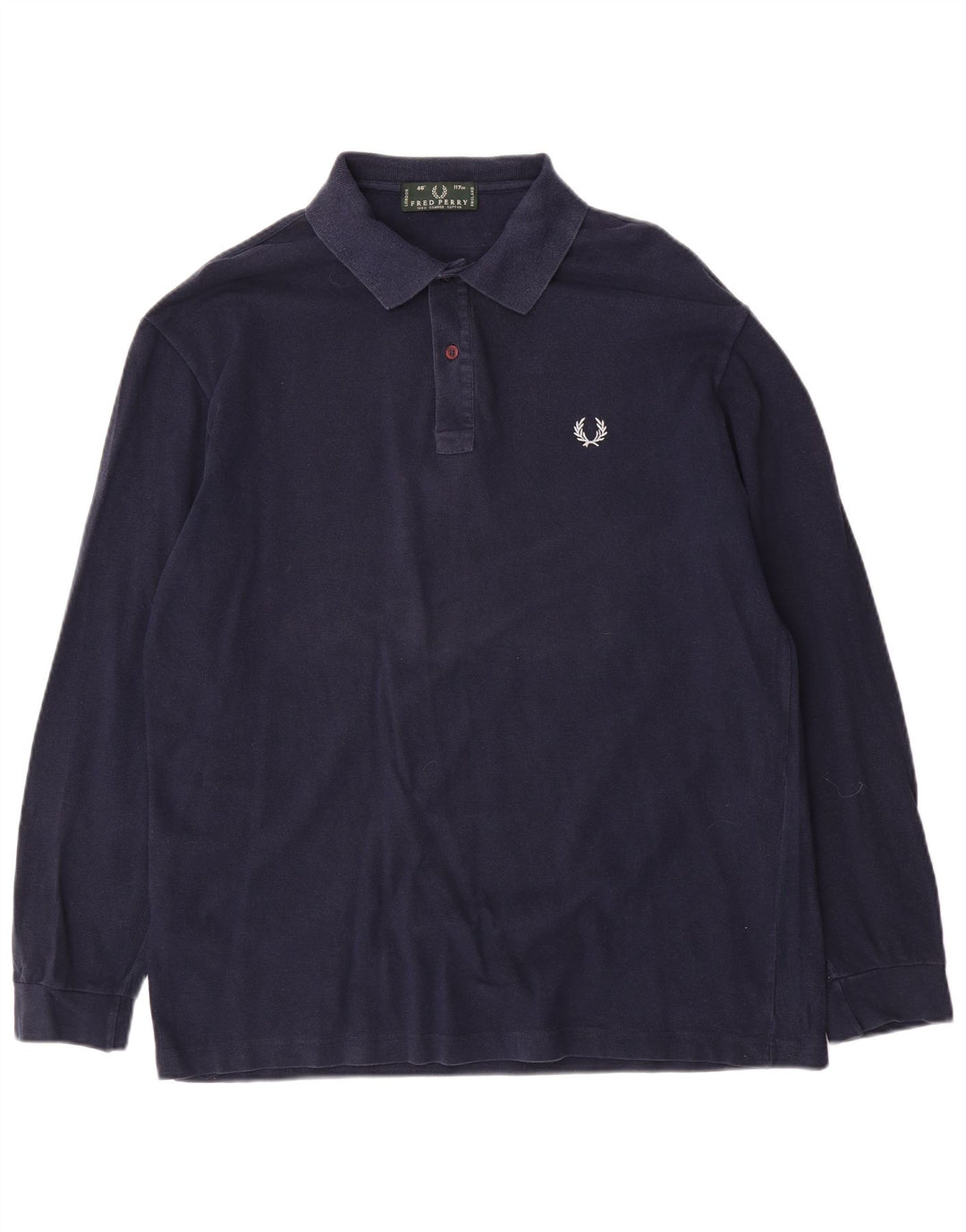 Fred Perry Herren-Langarm-Poloshirt, groß, marineblau, Baumwolle