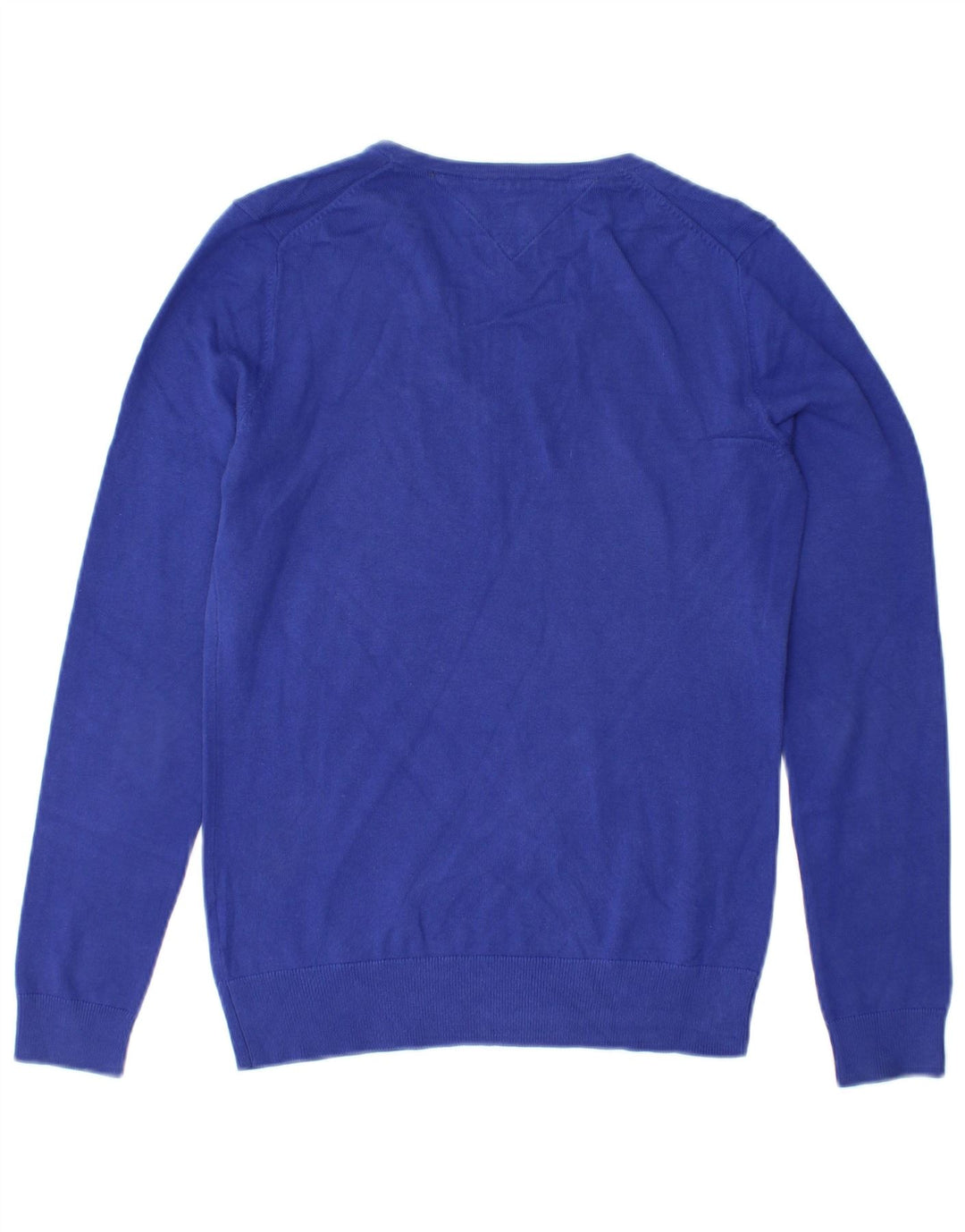 TOMMY HILFIGER Damen-Pullover mit V-Ausschnitt, Gr. 10, Größe S, blau, Baumwolle
