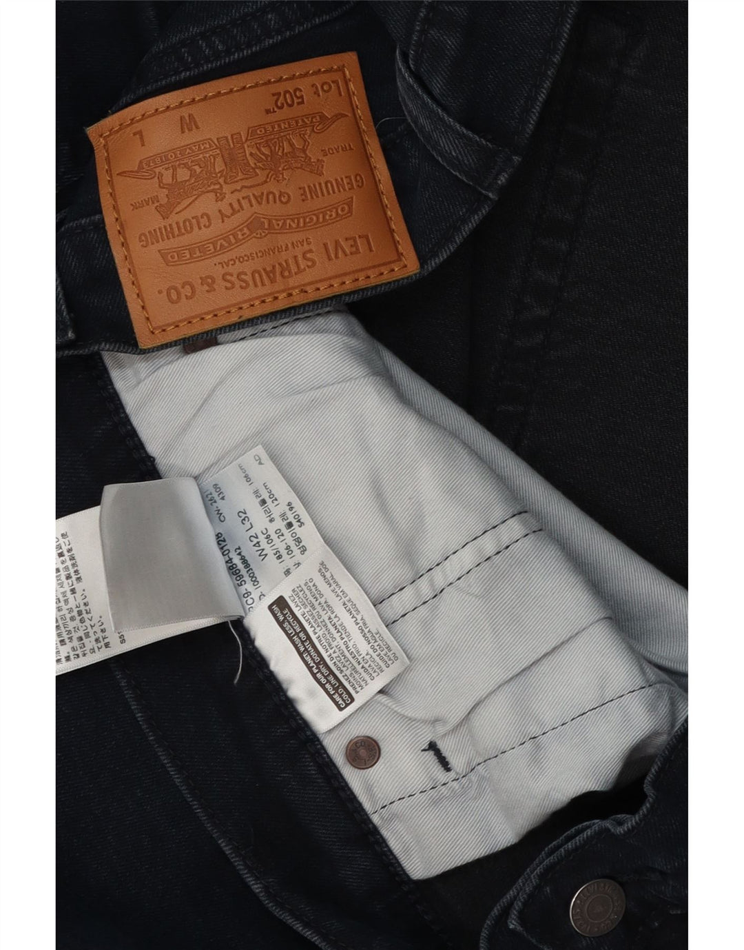Levi's Herren 502 Regular Tapered Jeans W42 L32 Marineblaue Baumwolle