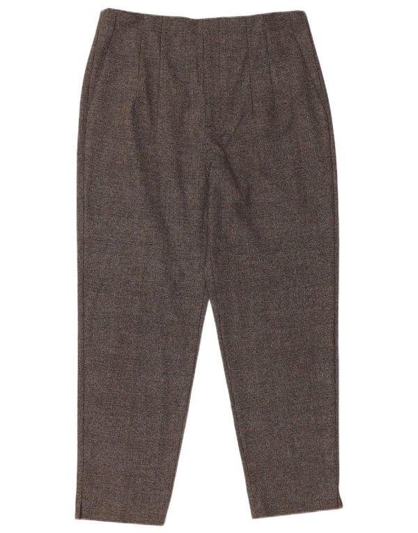 Zara Damen-Hose mit hoher Taille, kurz geschnitten, EU 42, Größe L, W32, L27, Grau, Klassisch