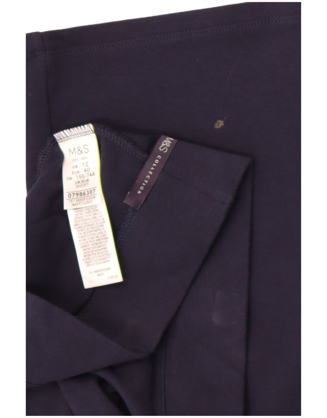 Marks & Spencer Damen-Trainingshose, Baumwolle, Größe M, Marineblau, UK 12