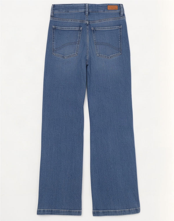 Fat Face Damen Elise Jeans mit weitem Bein, UK 10, Größe S, W28, L30, Blau, Baumwolle