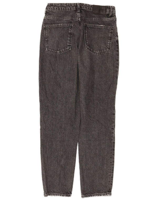 Zara Damen Mom Tapered Jeans EU 38 Small W28 L27 Graue Baumwolle