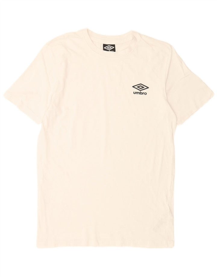 Umbro Herren T-Shirt Oberteil Klein Weiß Baumwolle