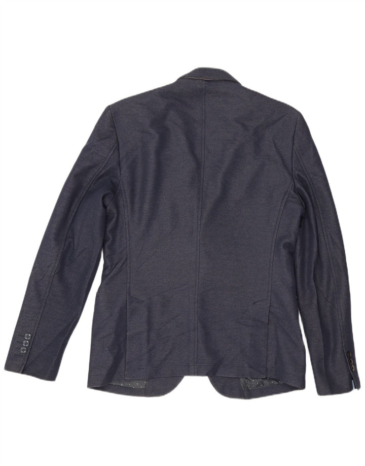 Zara Herren-Blazer mit 2 Knöpfen, EU 52, groß, marineblau, Polyester