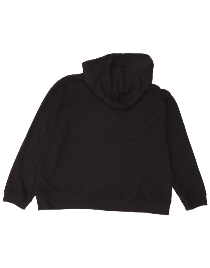 Zara Damen Übergroßer Kapuzenpullover UK 14 Mittelschwarzes Polyester