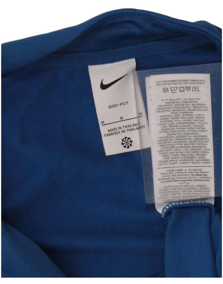 NIKE Damen Dri Fit Pullover-Trainingsanzugoberteil mit Reißverschluss, UK 14, Mittelblau