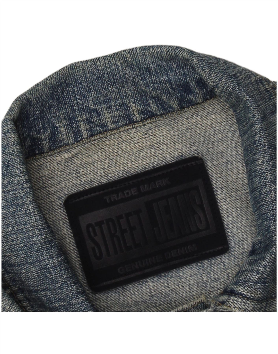 VINTAGE Damen Jeansjacke UK 12 Mittelblau