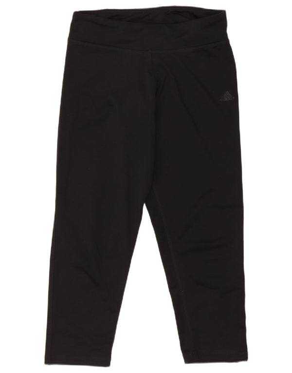Adidas Damen Capri-Leggings UK 8/10 Small Schwarz Polyester