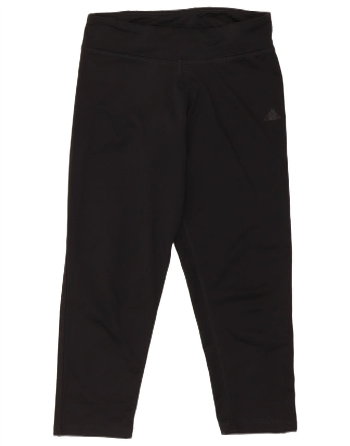 Adidas Damen Capri-Leggings UK 8/10 Small Schwarz Polyester