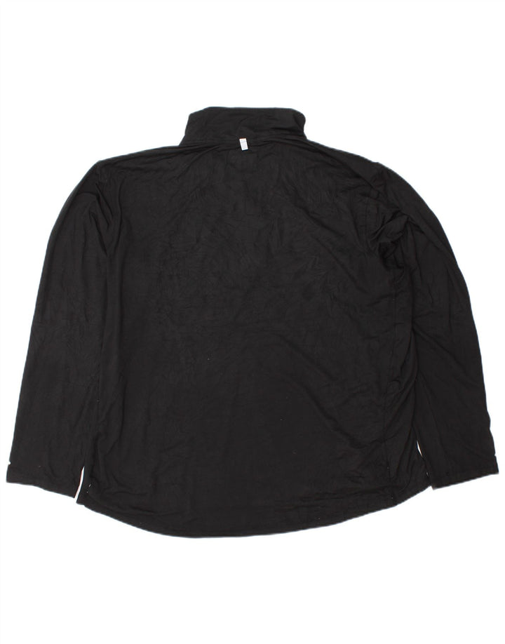 Russell Athletic Herren Dri-Power Zip Neck Top Langarm XL Schwarz Polyester