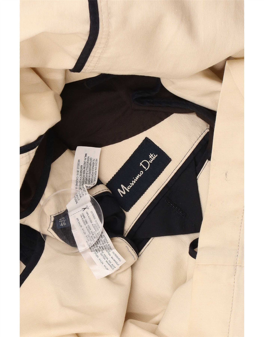 Massimo Dutti Herren 2-Knopf-Blazerjacke EU 56 XL Beige Baumwolle