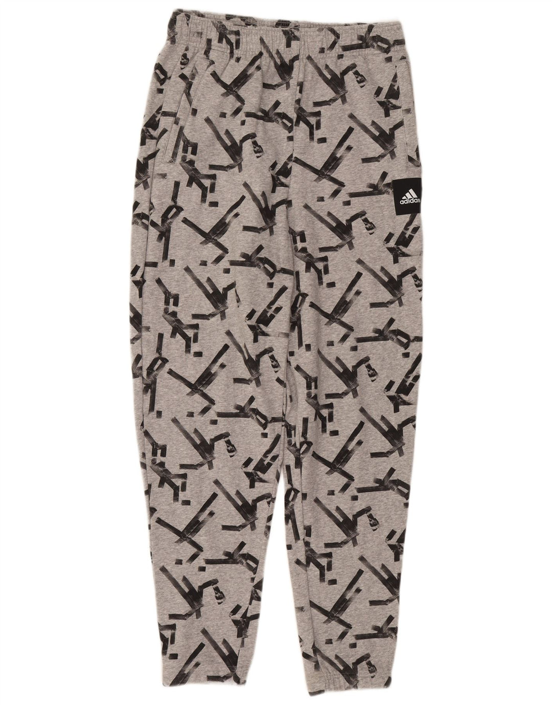 ADIDAS Boys Abstract Pattern Tracksuit Trousers Joggers 15-16 Years  Grey