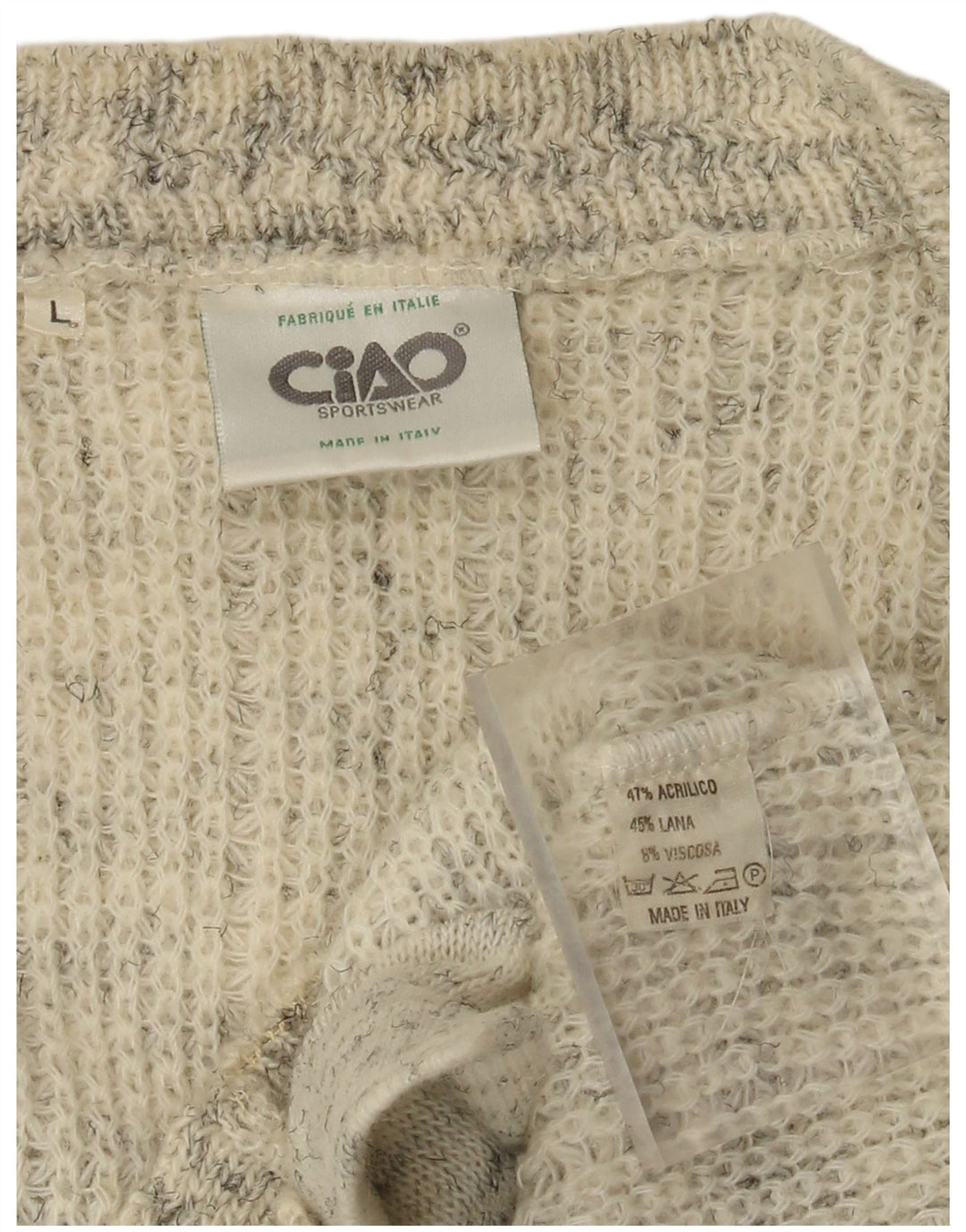 Cido Herren-Strickjacke, groß, beige meliert, Acryl
