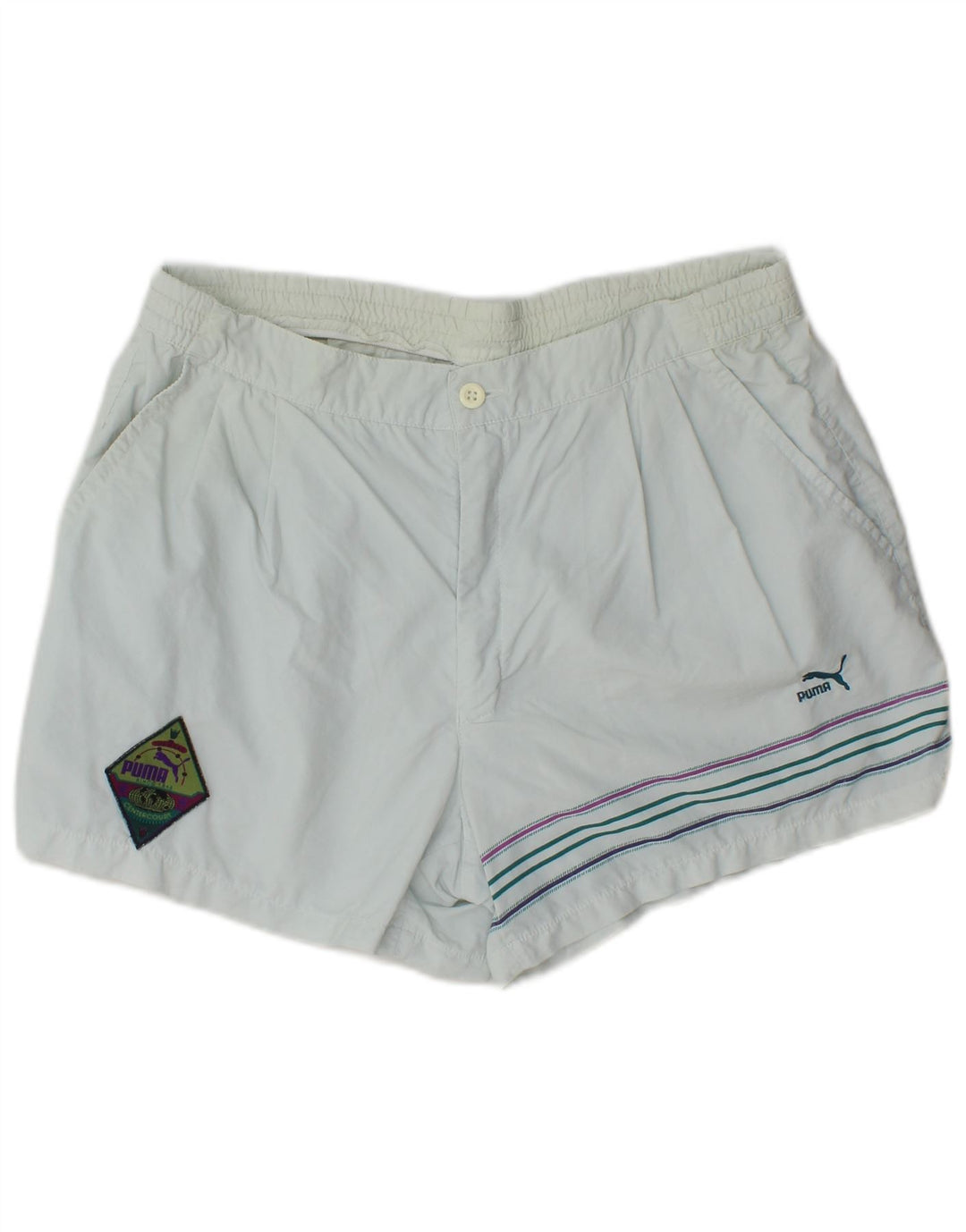 Puma Herren Pegged Chino Shorts W36 Großes blau gestreiftes Polyamid