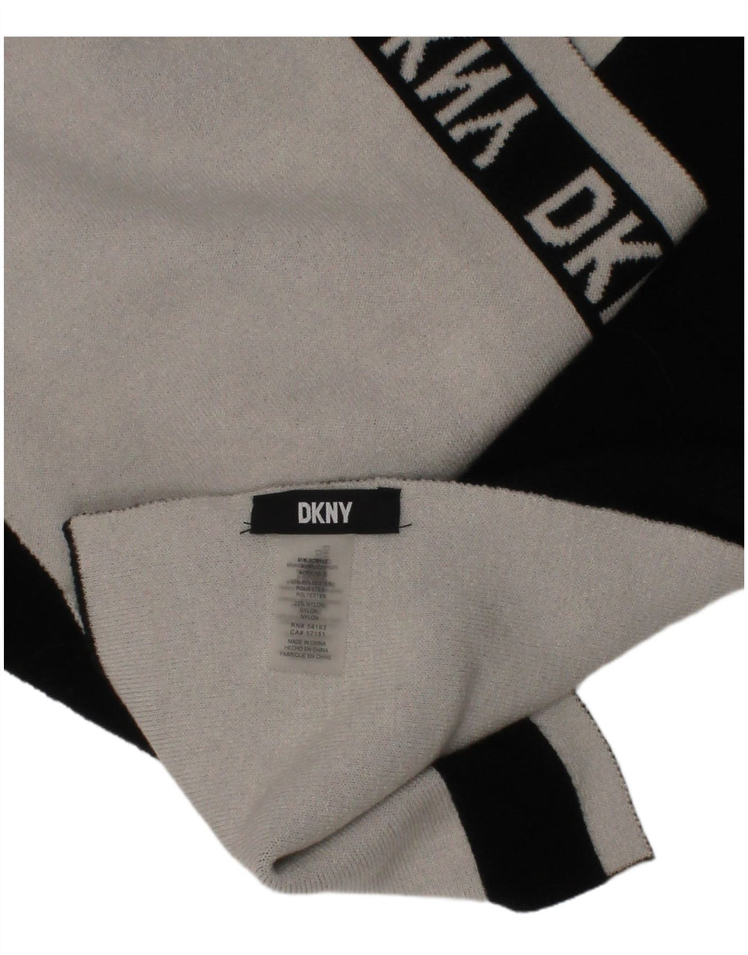 Dkny Herren-Rechteckschal, Einheitsgröße, schwarz gestreiftes Acryl-Logo