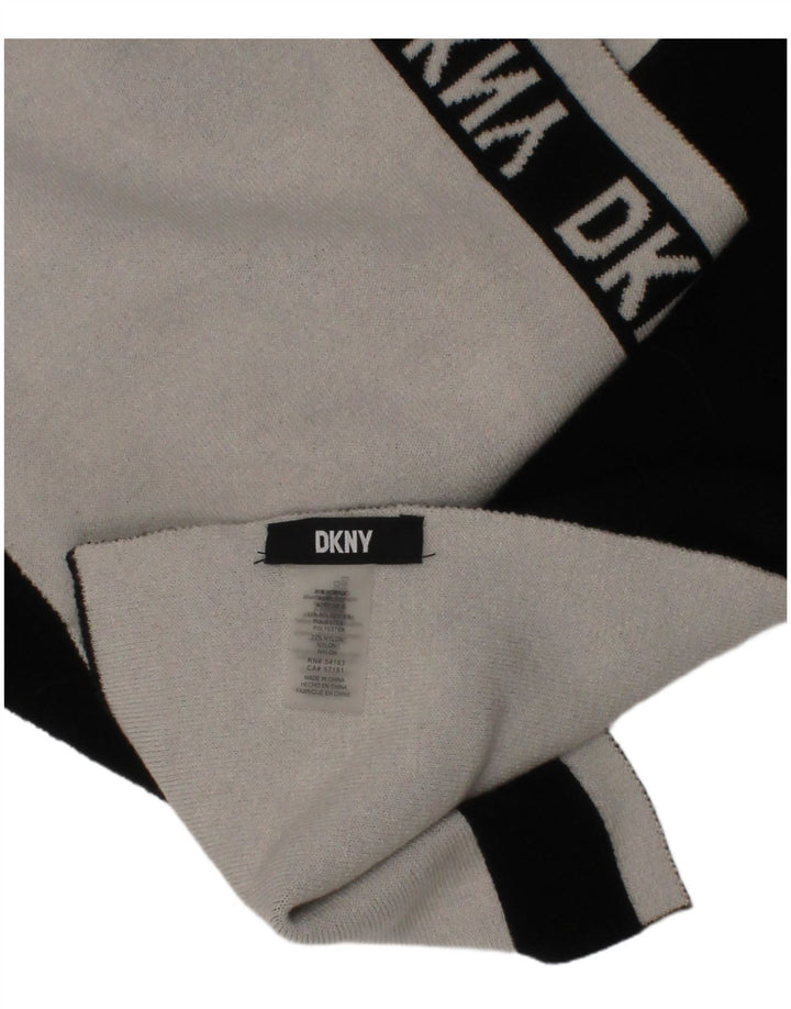 Dkny Herren-Rechteckschal, Einheitsgröße, schwarz gestreiftes Acryl-Logo