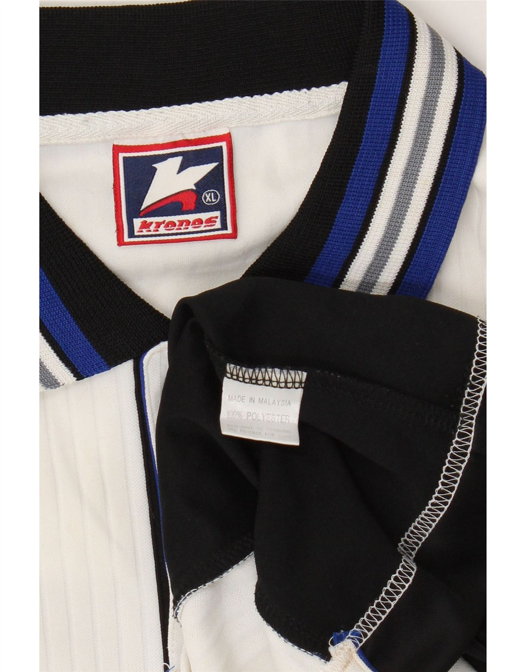 Kronos Herren-Rugby-Poloshirt mit Grafik, langärmlig, XL, Weiß, Polyester