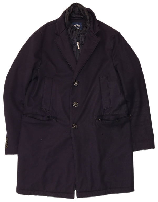 Boggi Herrenmantel IT 46 Small Marineblaue Wolle