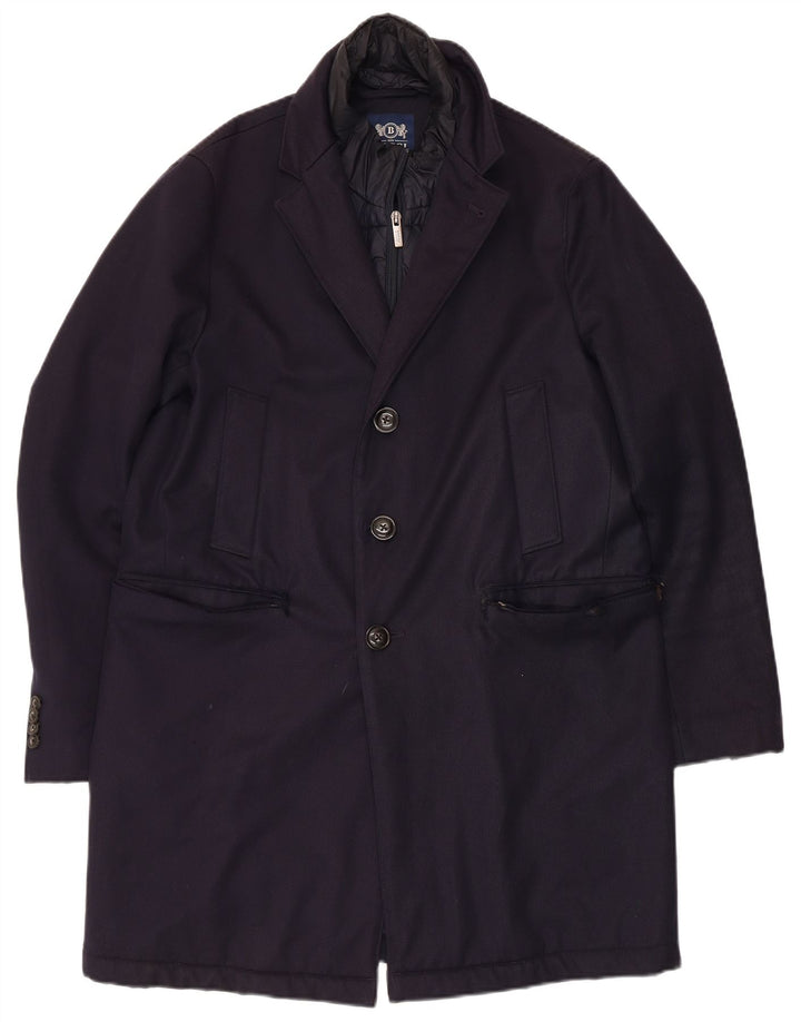Boggi Herrenmantel IT 46 Small Marineblaue Wolle