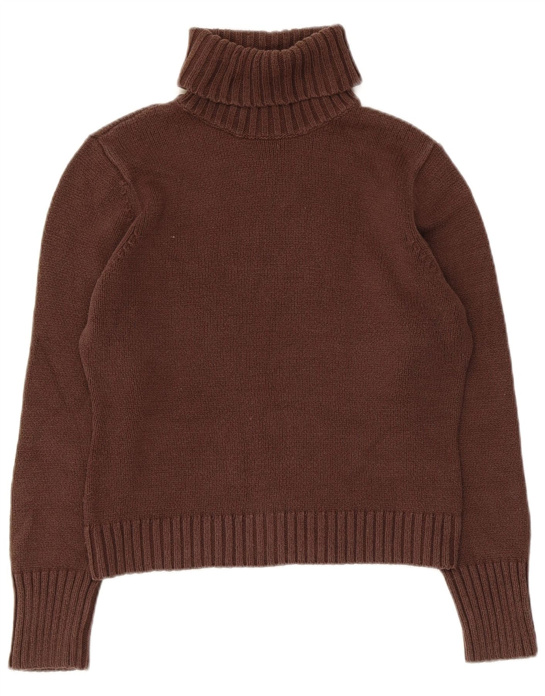 Marks & Spencer Damen Crop Rollkragenpullover Pullover UK 12 Mittelbraun