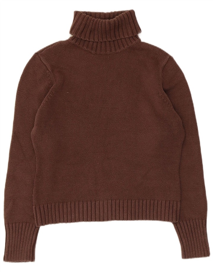 Marks & Spencer Damen Crop Rollkragenpullover Pullover UK 12 Mittelbraun