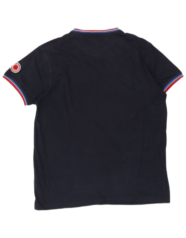 Harmont & Blaine Herren Grafik T-Shirt Top 2XL Marineblau Baumwolle