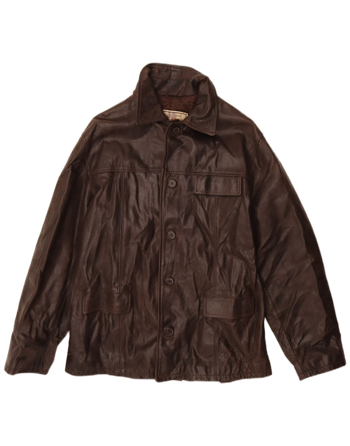 VINTAGE Herren Lederjacke IT 52 XL Braunes Leder