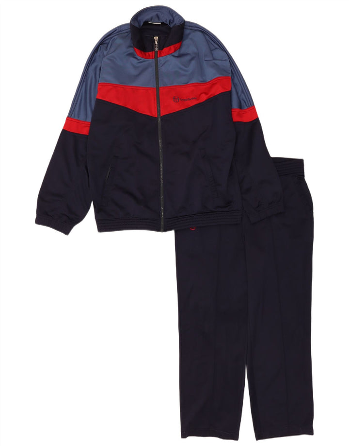Sergio Tacchini Herren-Trainingsanzug, IT 46, Größe S, Marineblau, Farbblock