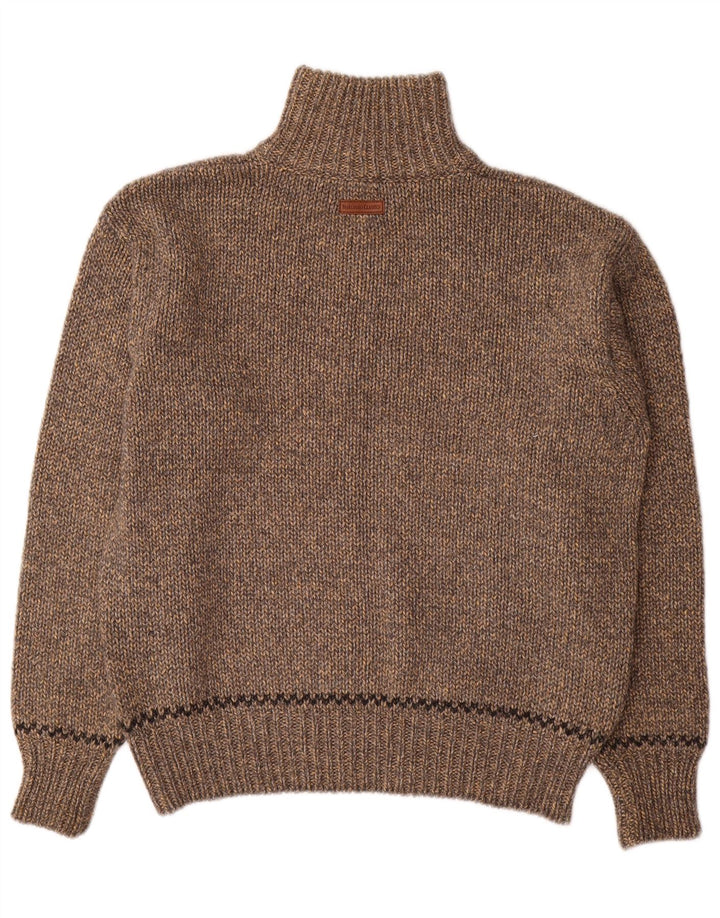 Marlboro Classics Herren-Pullover mit Reißverschluss am Hals, mittelgraue Wolle