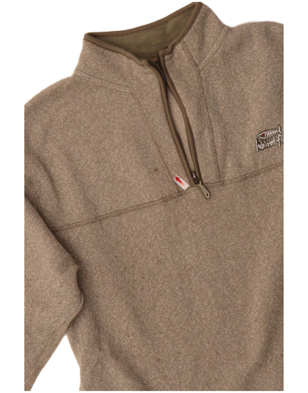 WEIRD FISH Herren-Sweatshirt mit Reißverschluss am Hals, Mittelbeigefarbenes Polyester