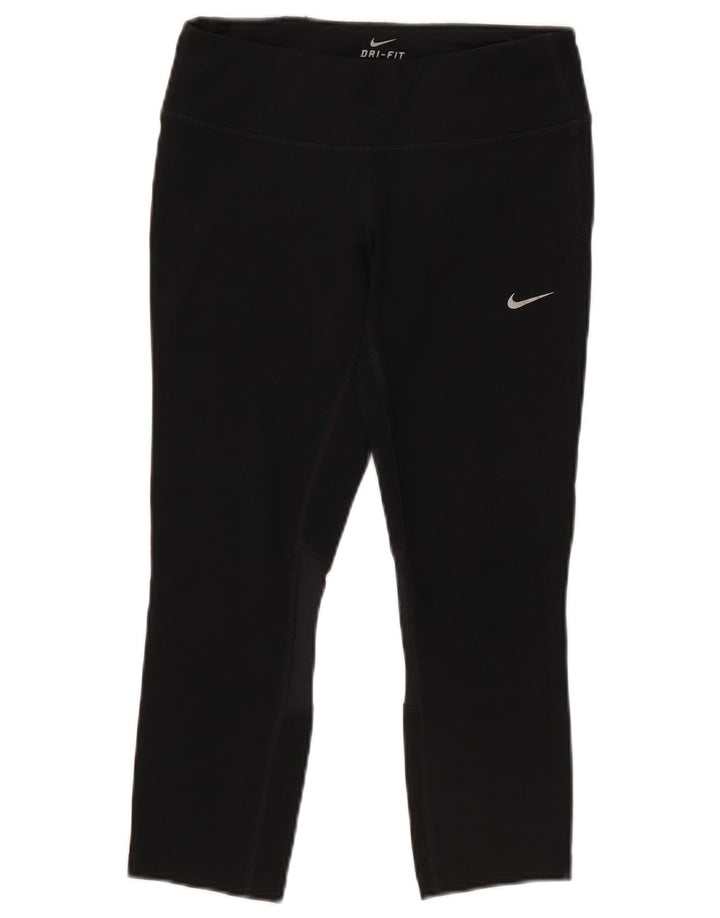 Nike Damen Dri Fit Capri Leggings UK 10 Small Schwarz Polyester