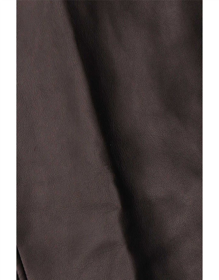 Vintage Damen Lederweste UK 10 Small Schwarz