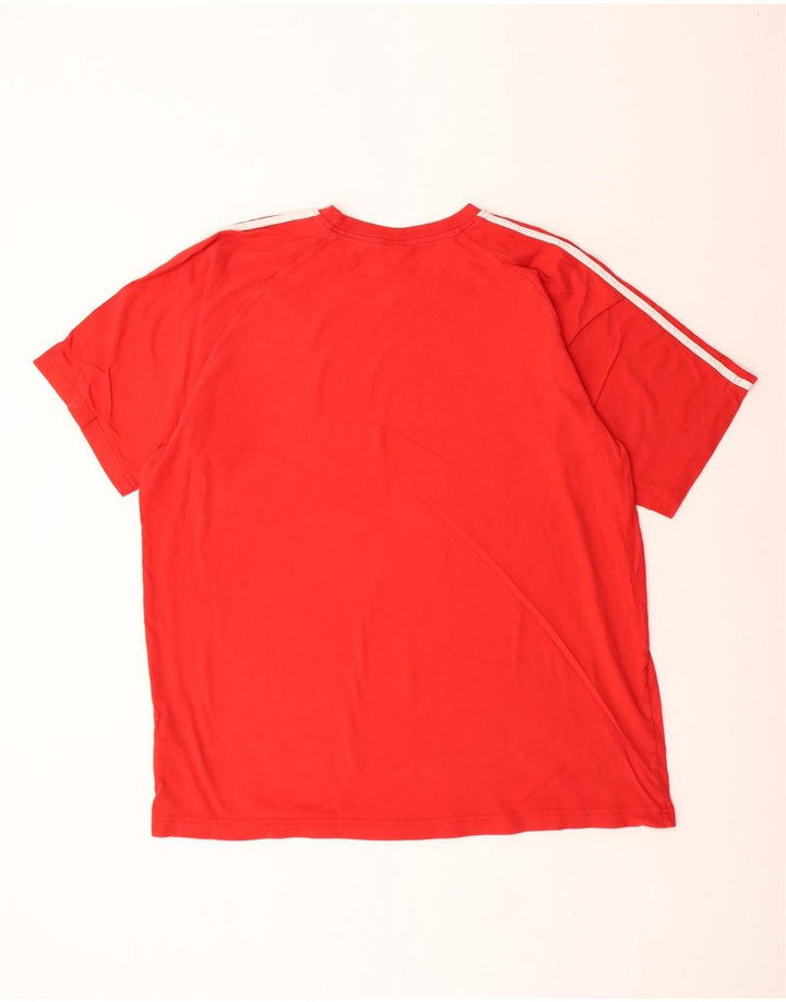 Adidas Herren T-Shirt Top 2XL Rot Baumwolle