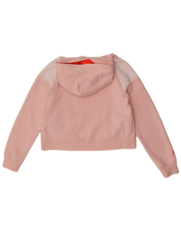 Jordan Mädchen-Kapuzenpullover mit Crop-Grafik, 12–13 Jahre, groß, rosa, Farbblock