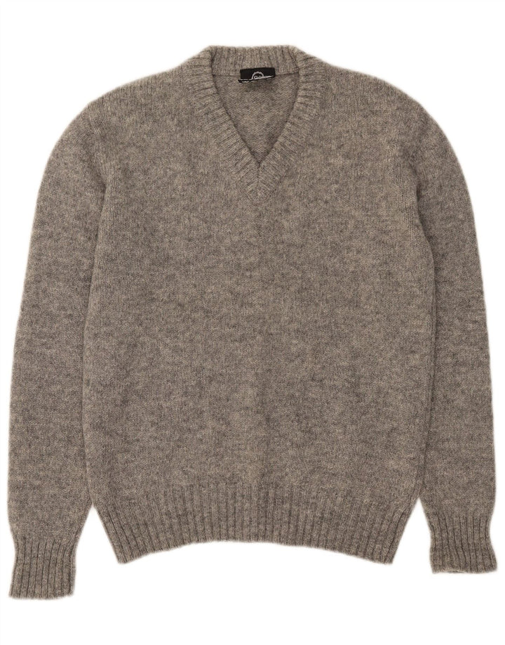 C & A Herren-Pullover mit V-Ausschnitt IT 56/558 XL grau gefleckte Wolle