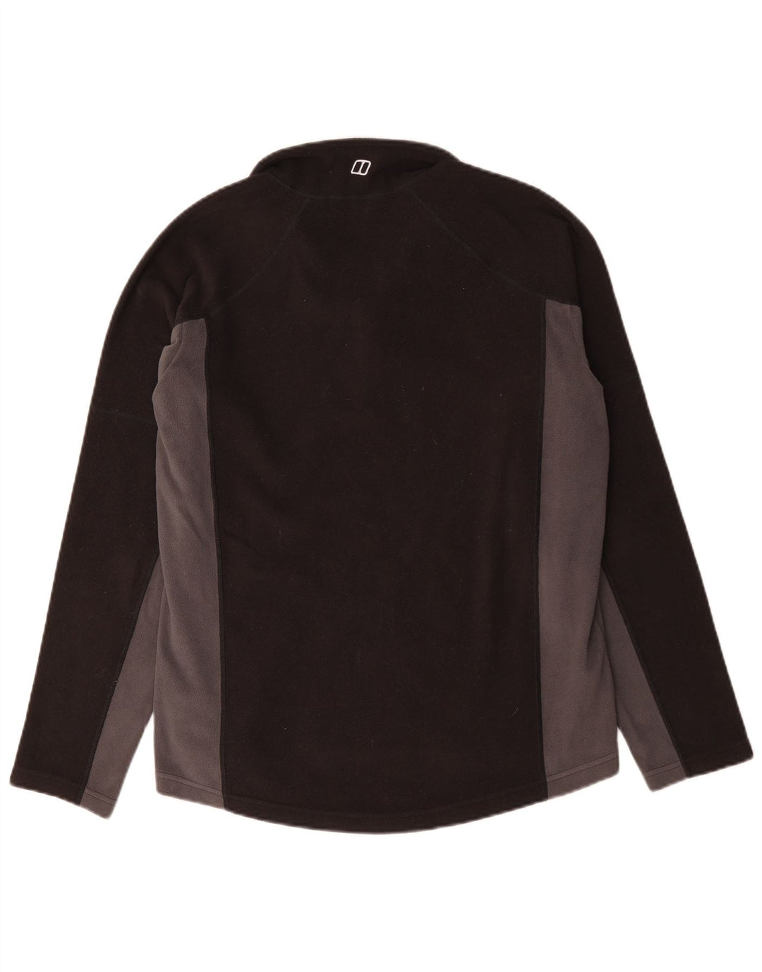 Berghaus Herren-Fleecepullover mit Reißverschluss am Hals, mittelschwarzes Farbblock-Polyester