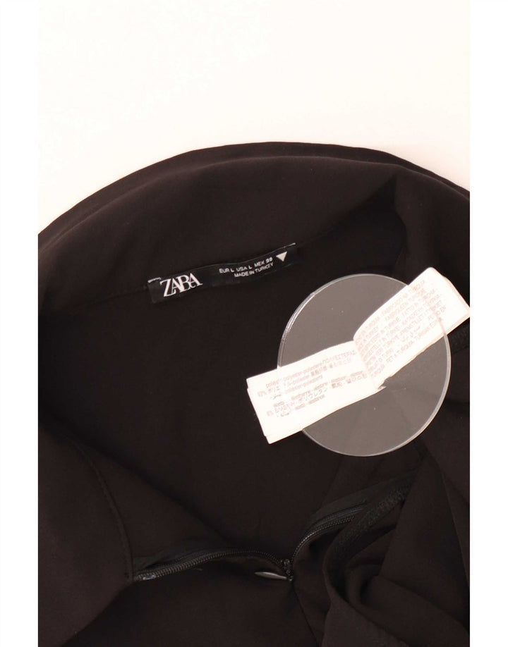 Zara Damen-Hemd-Body, Gr. 44, Größe L, Schwarz, Polyester