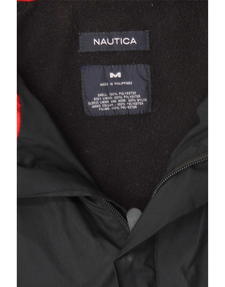 Nautica Herren-Bomberjacke mit Kapuze, UK 38, mittleres Marineblau, Farbblock