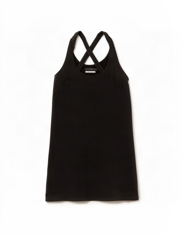 Fila Damen Ärmelloses Tenniskleid UK 14 Large Schwarz