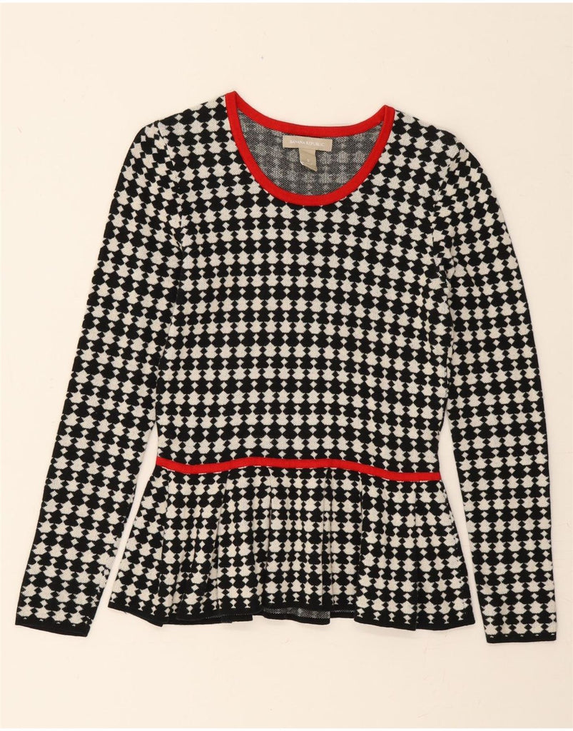 BANANA REPUBLIC Womens Boat Neck Jumper Sweater UK 10 Small Black Vintage Banana Republic and Second-Hand Banana Republic from Messina Hembry 