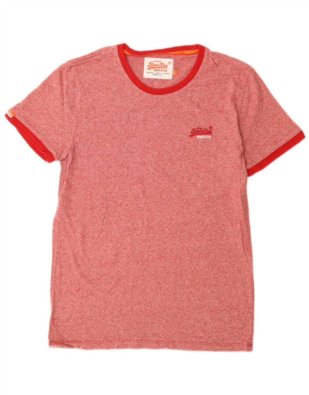 Superdry Herren T-Shirt mit Grafik, groß, rot meliert