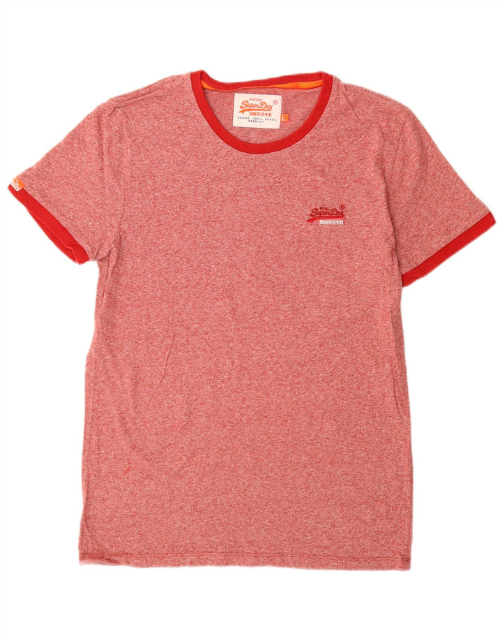 Superdry Herren T-Shirt mit Grafik, groß, rot meliert