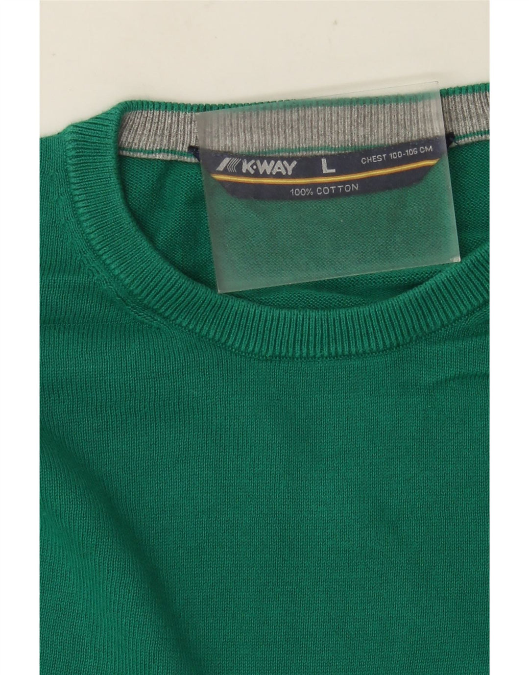 K-Way Herren-Pullover mit Rundhalsausschnitt, groß, grüne Baumwolle