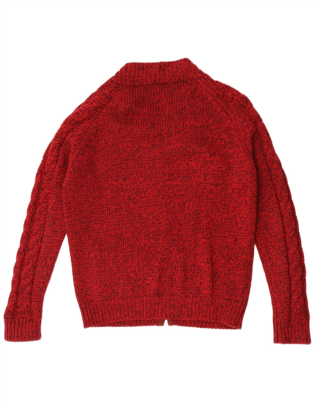 Vintage Herren Cardigan Pullover Mittelrot meliert